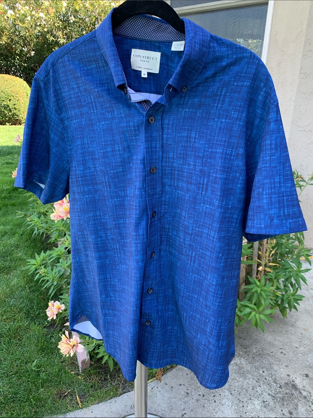 Con.Struct Slim Fit Button-Down Short-Sleeve Shirt